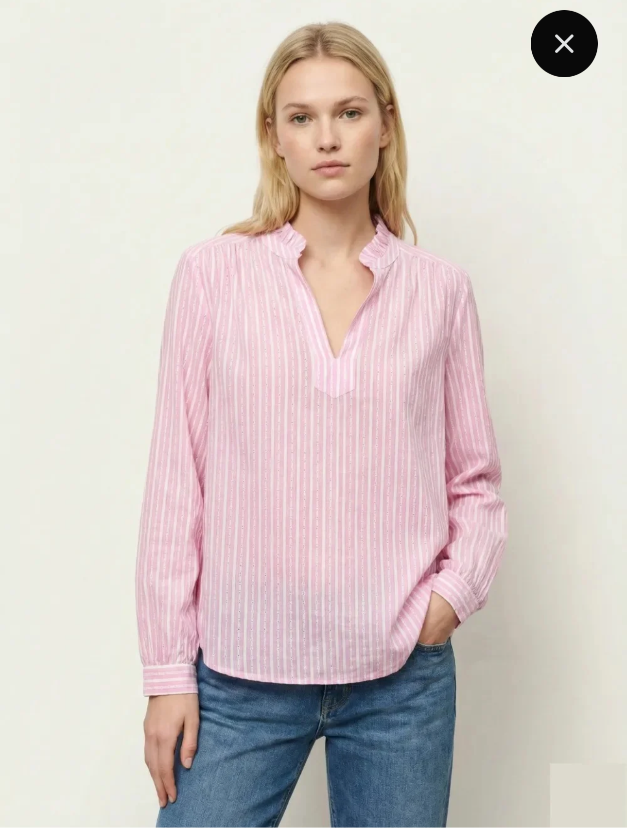 Gestreepte blouse - roze