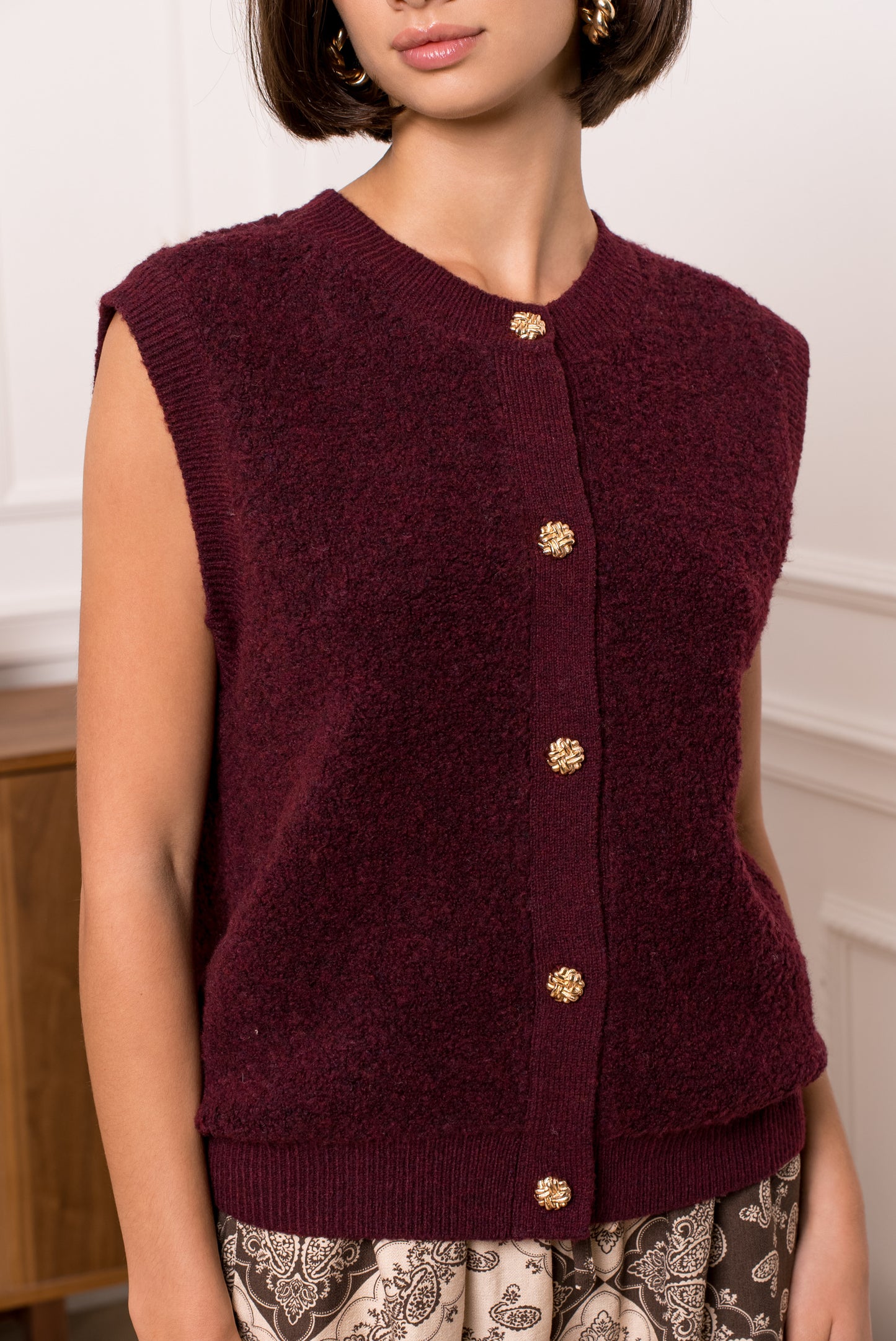 Bouclé gilet ZM - Bordeaux