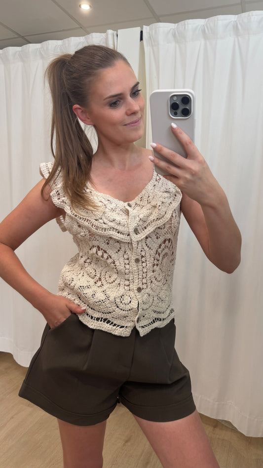Ibiza top gehaakt - beige