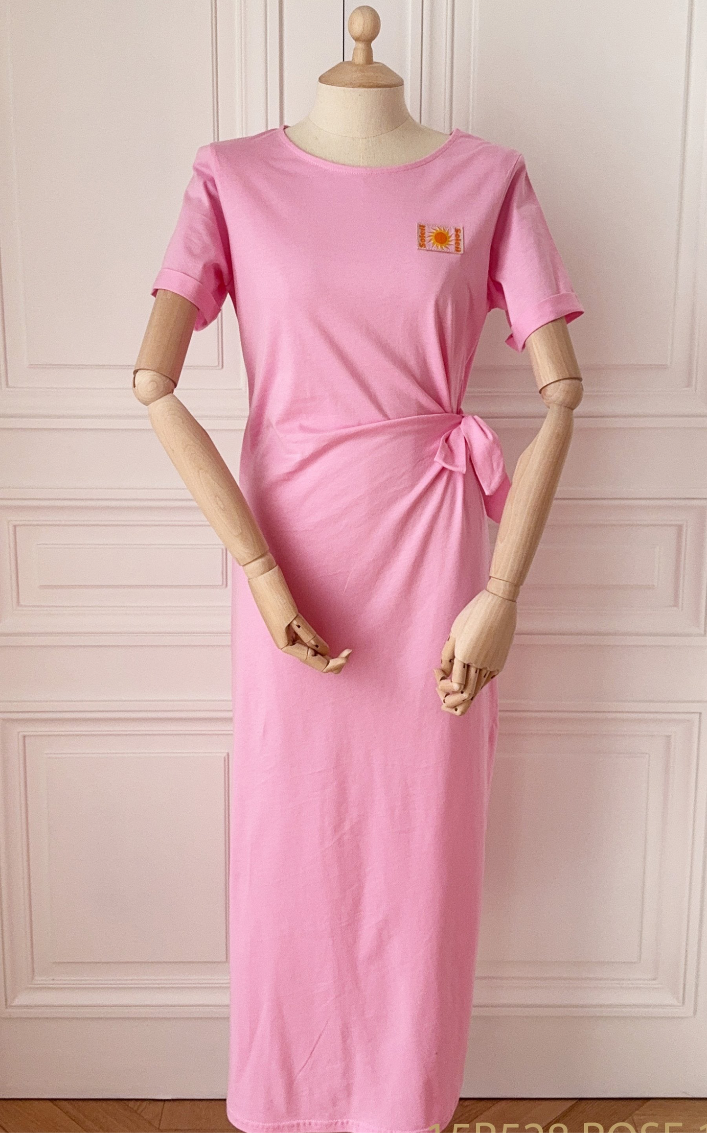 T-shirt dress knot - roze