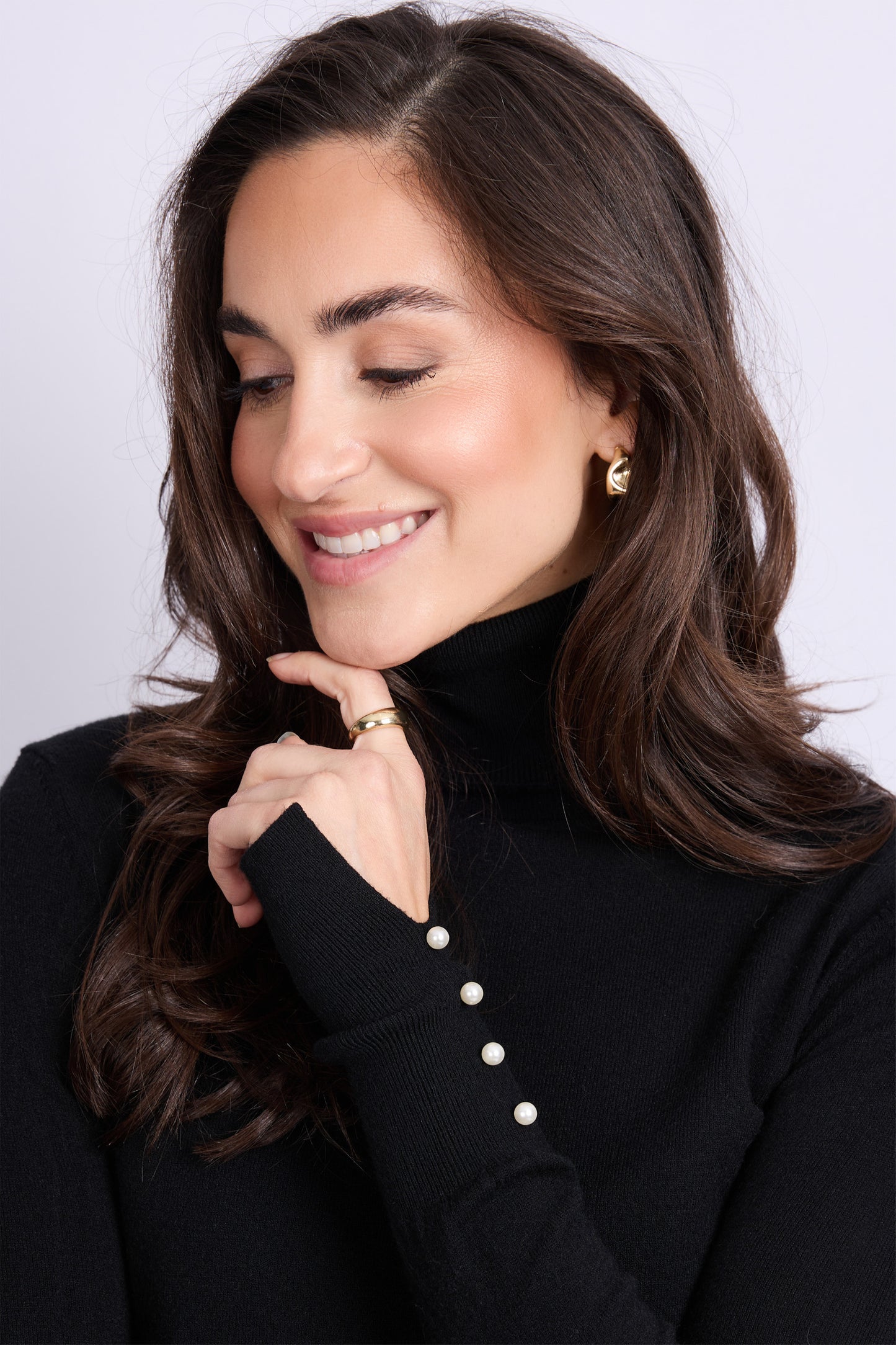 kalisse knit pullover - black