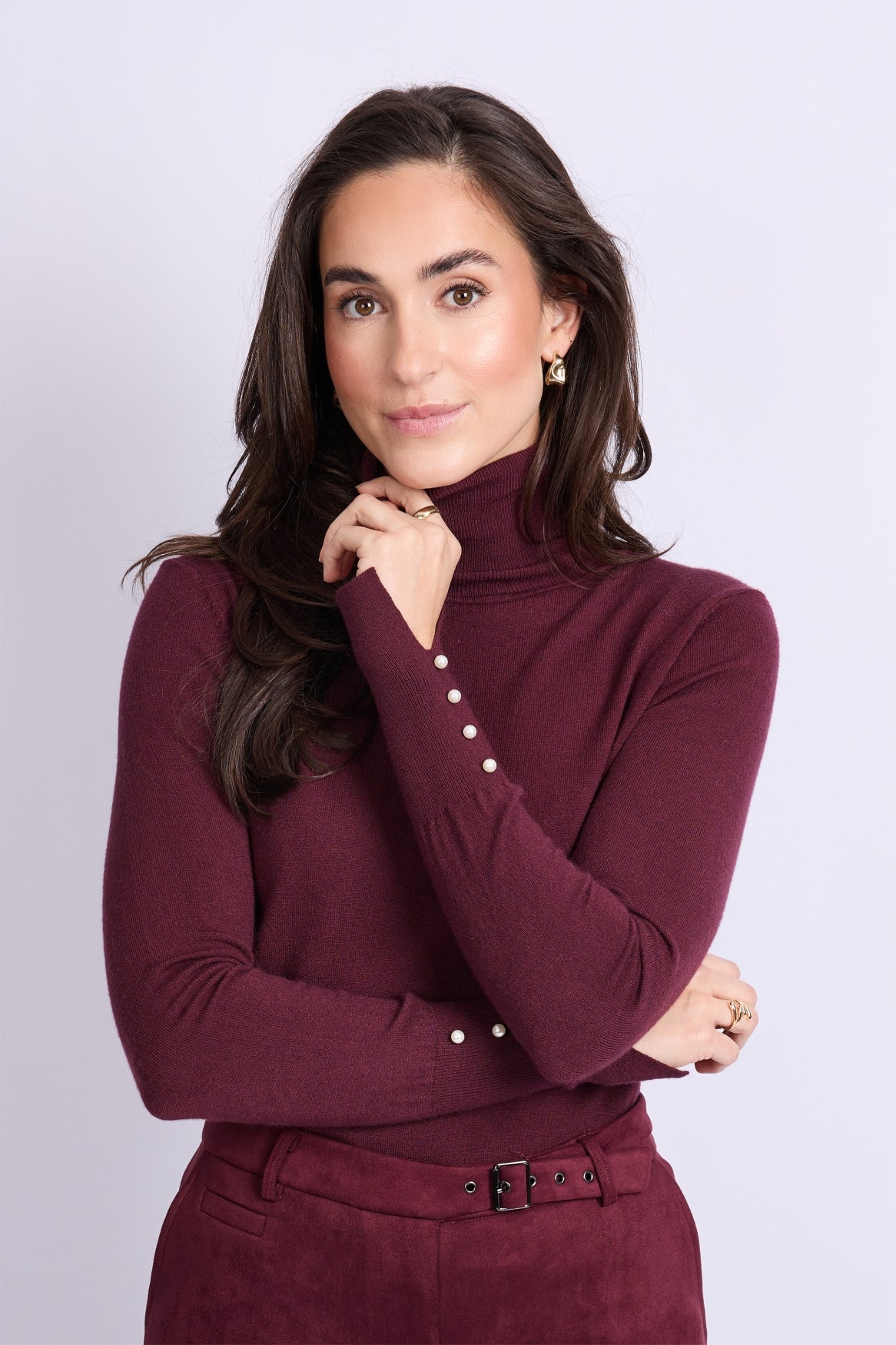 Kalisse knit pullover rollneck - burgundy