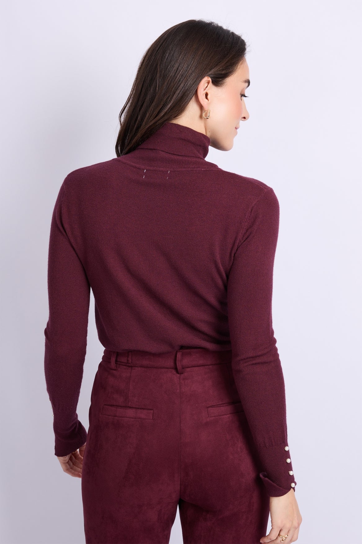 Kalisse knit pullover rollneck - burgundy
