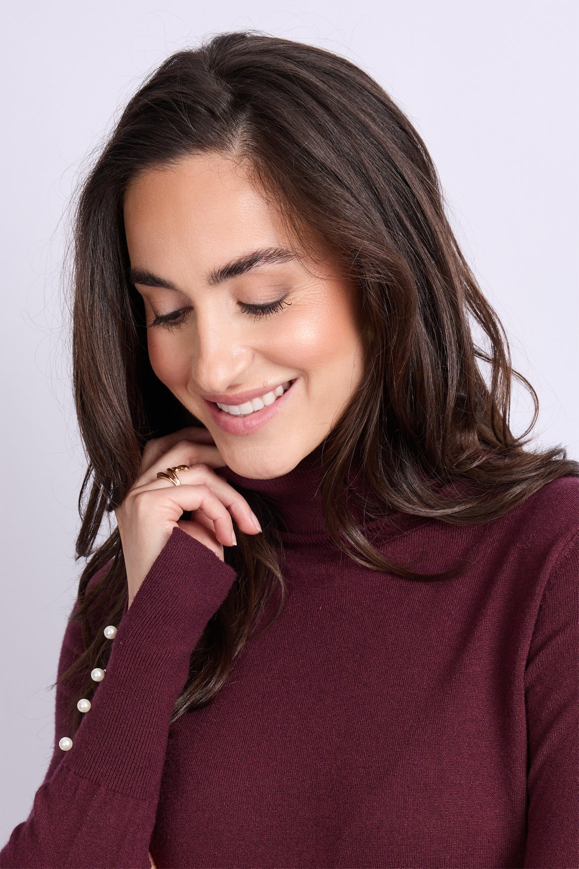 Kalisse knit pullover rollneck - burgundy