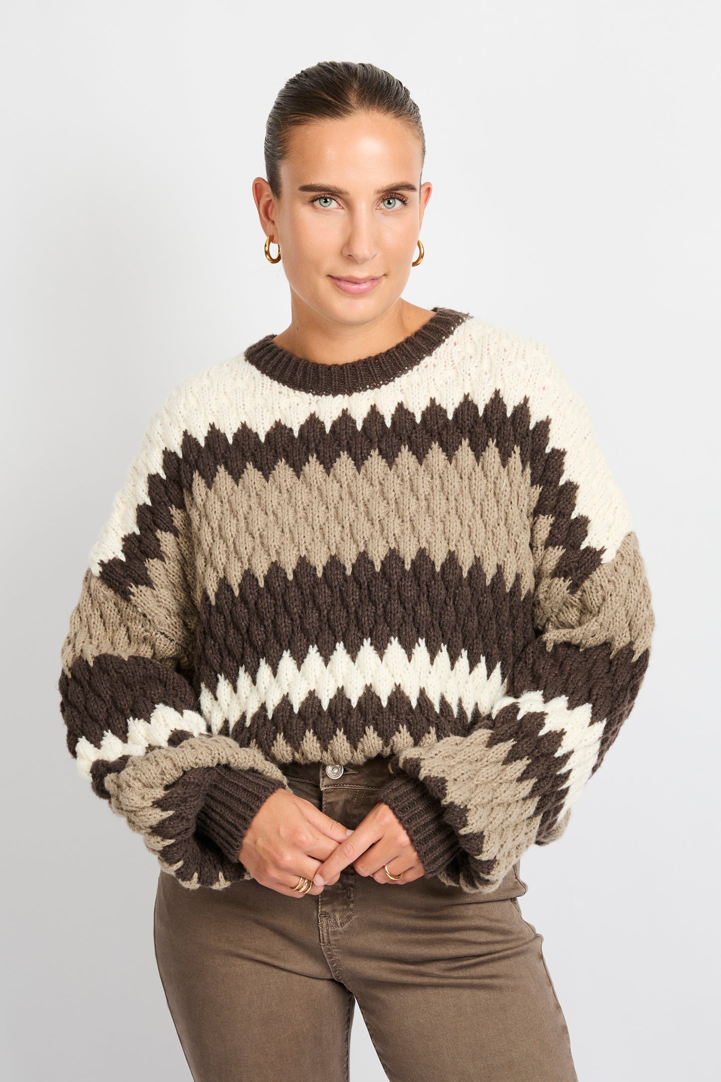 Kool knit pullover - chocolate/bronze