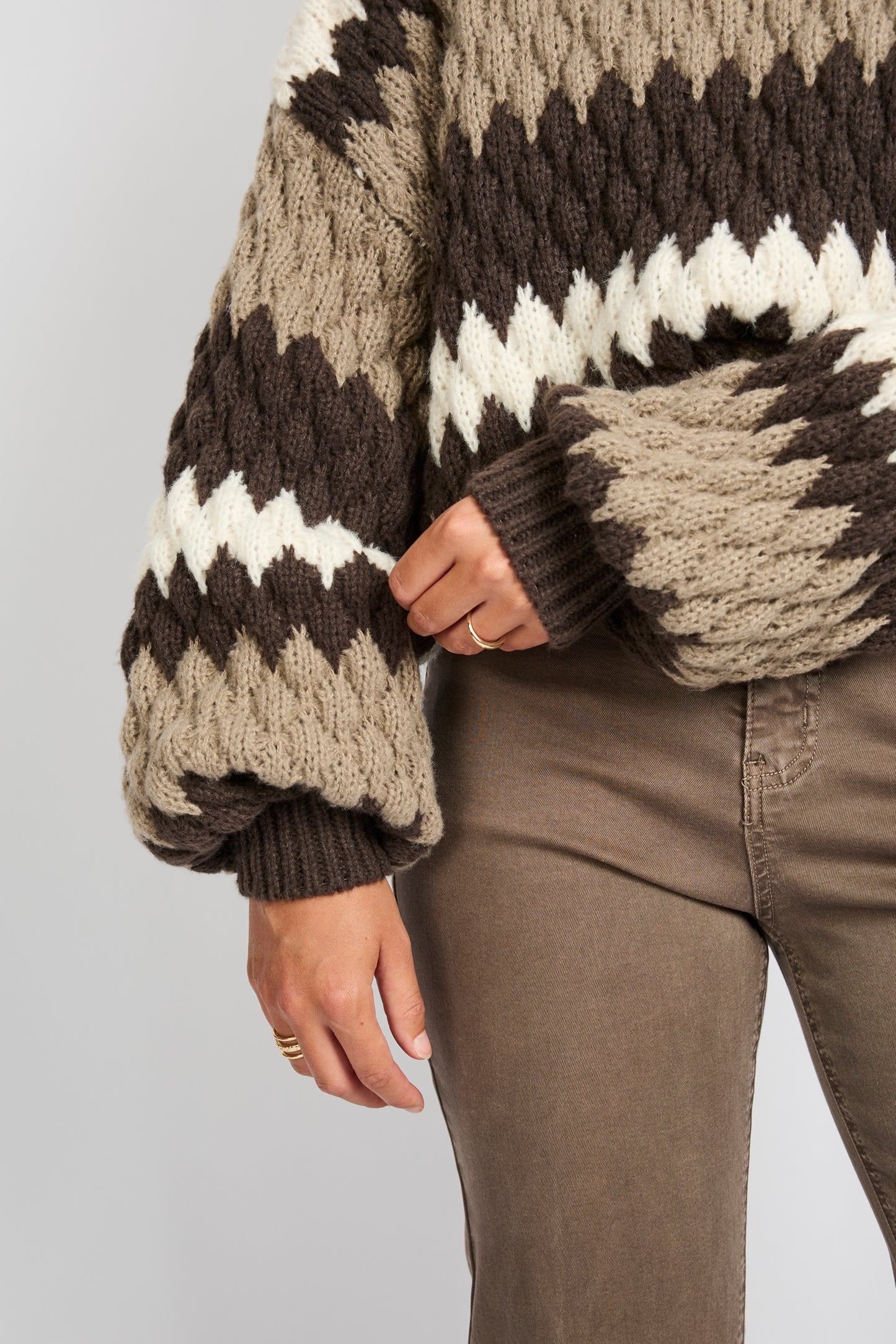 Kool knit pullover - chocolate/bronze
