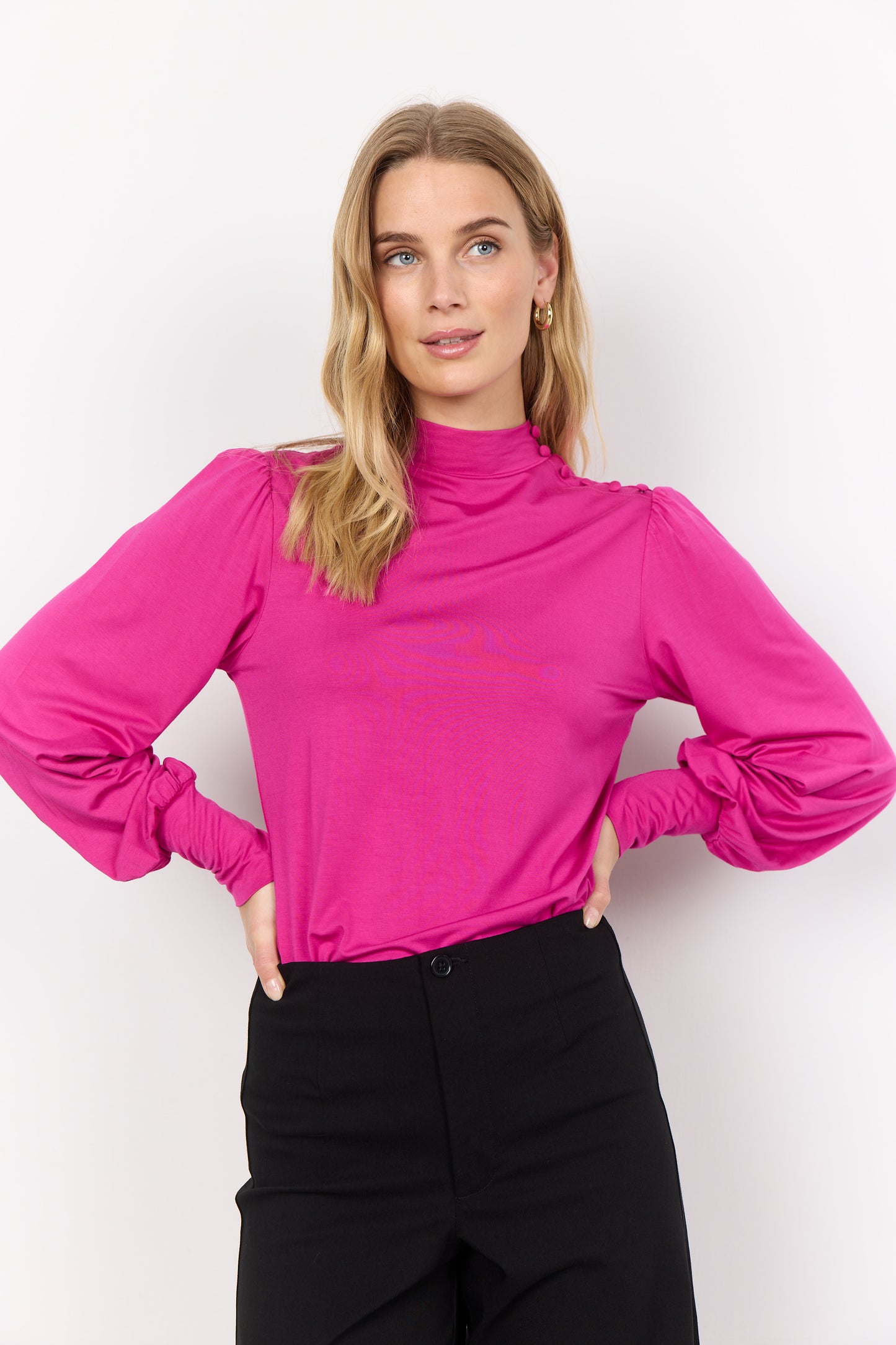 Marica top knoopjes - fuschia