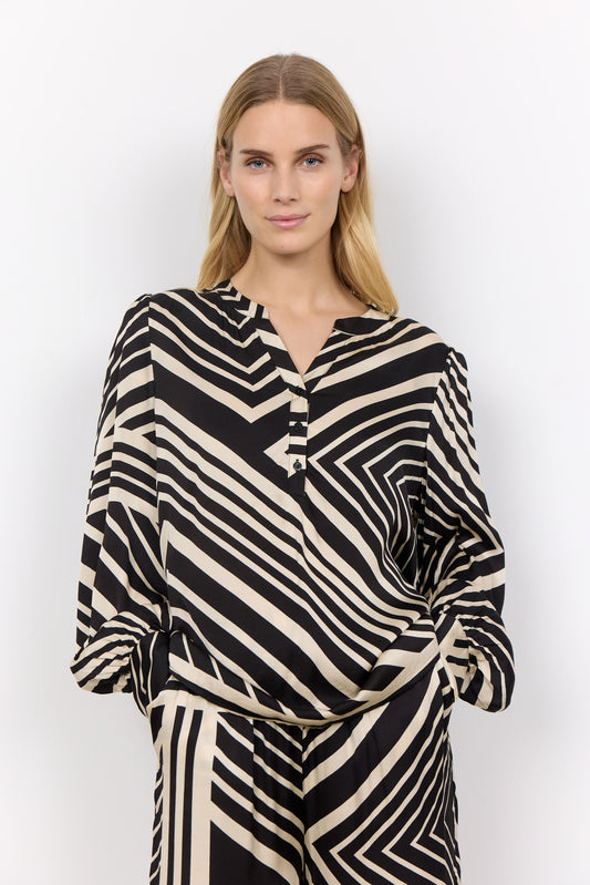 Faro blouse - zwart/ecru