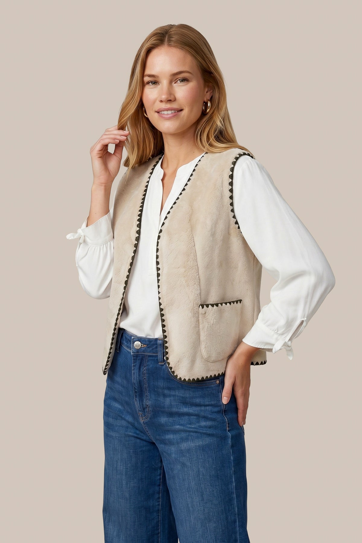 Glenn gilet - sand/black