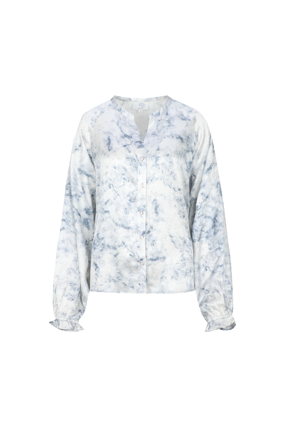 Larnie blouse - blauw/ecru