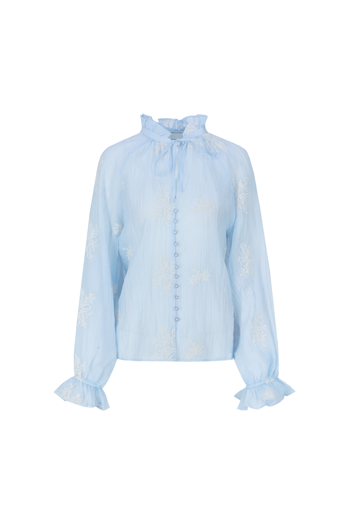Lyra blouse broderie - lichtblauw