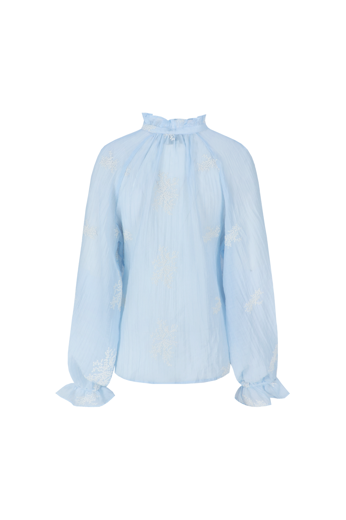 Lyra blouse broderie - lichtblauw