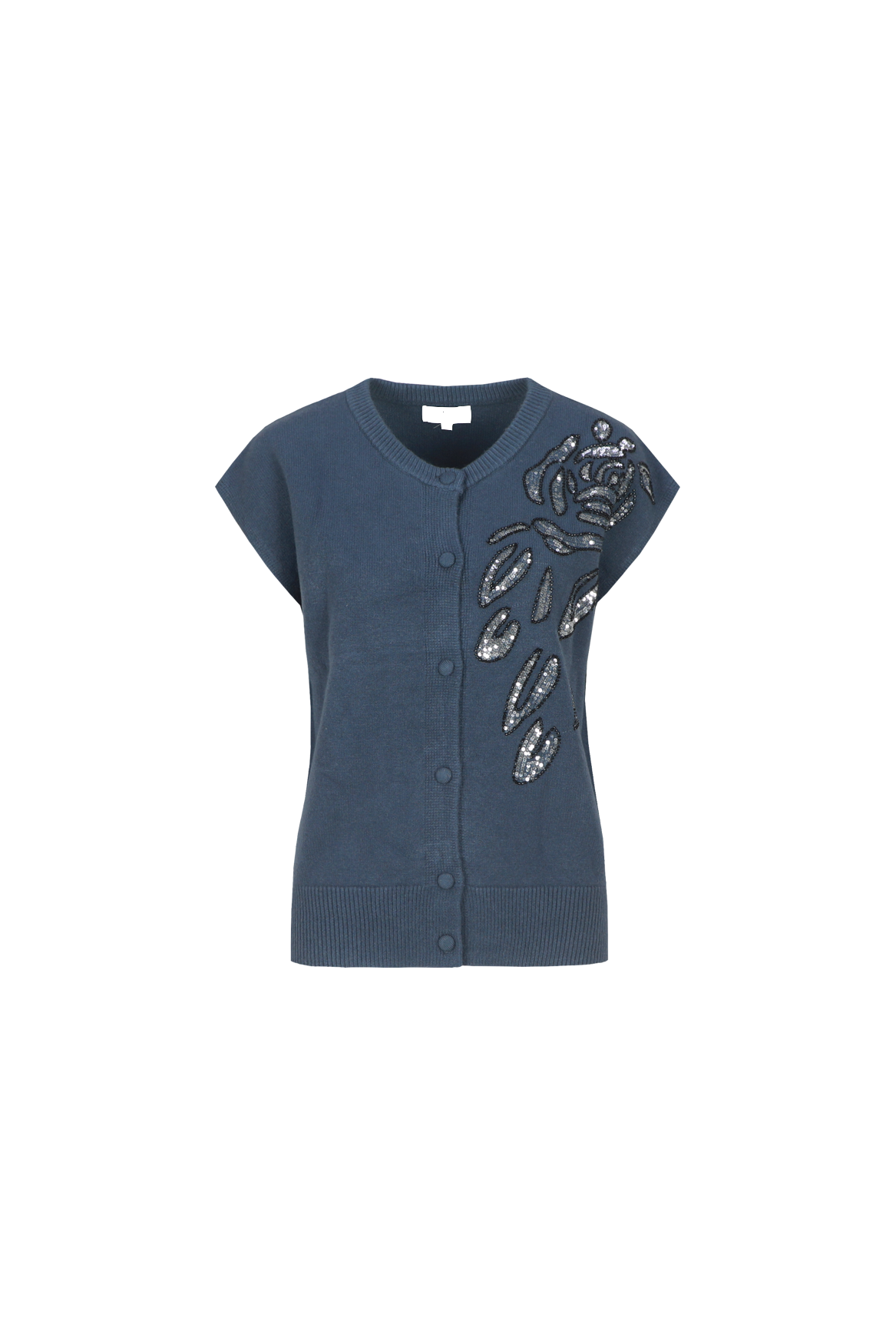 Vaski knit gilet - blauwgrijs