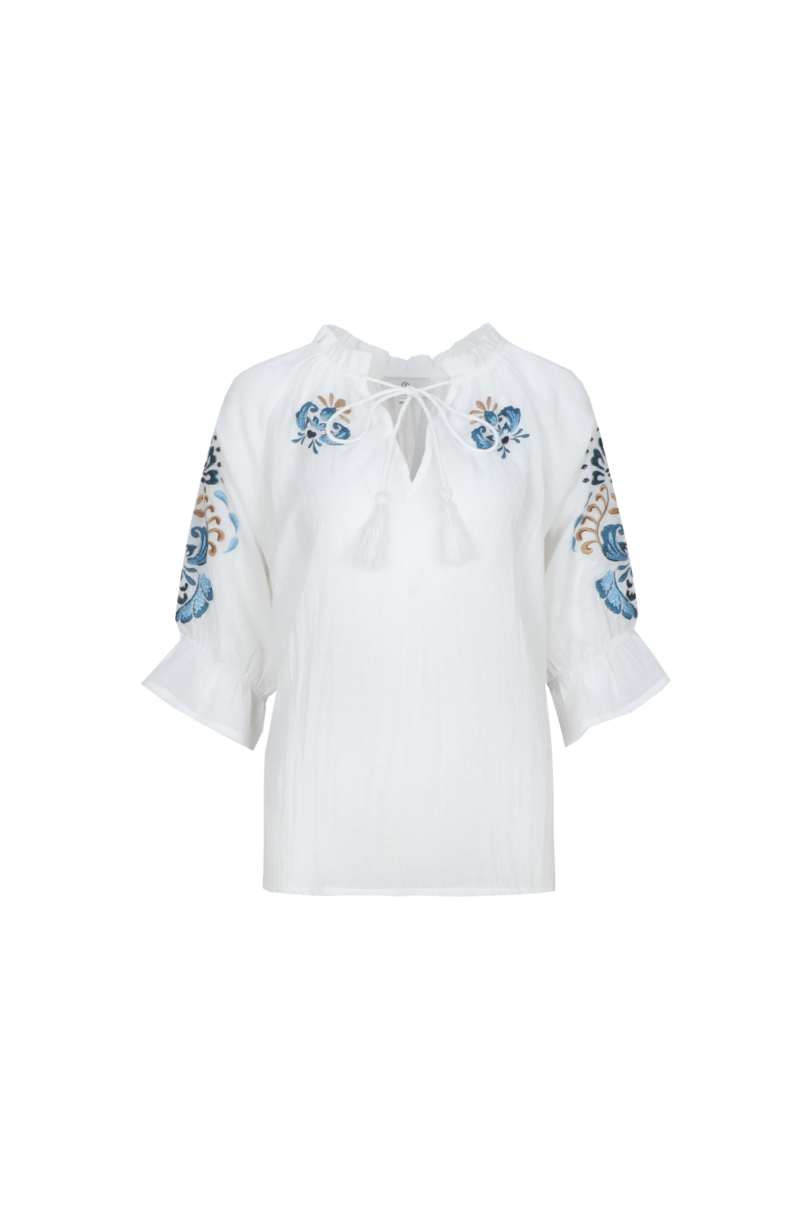 Lisette blouse - ecru/blauw