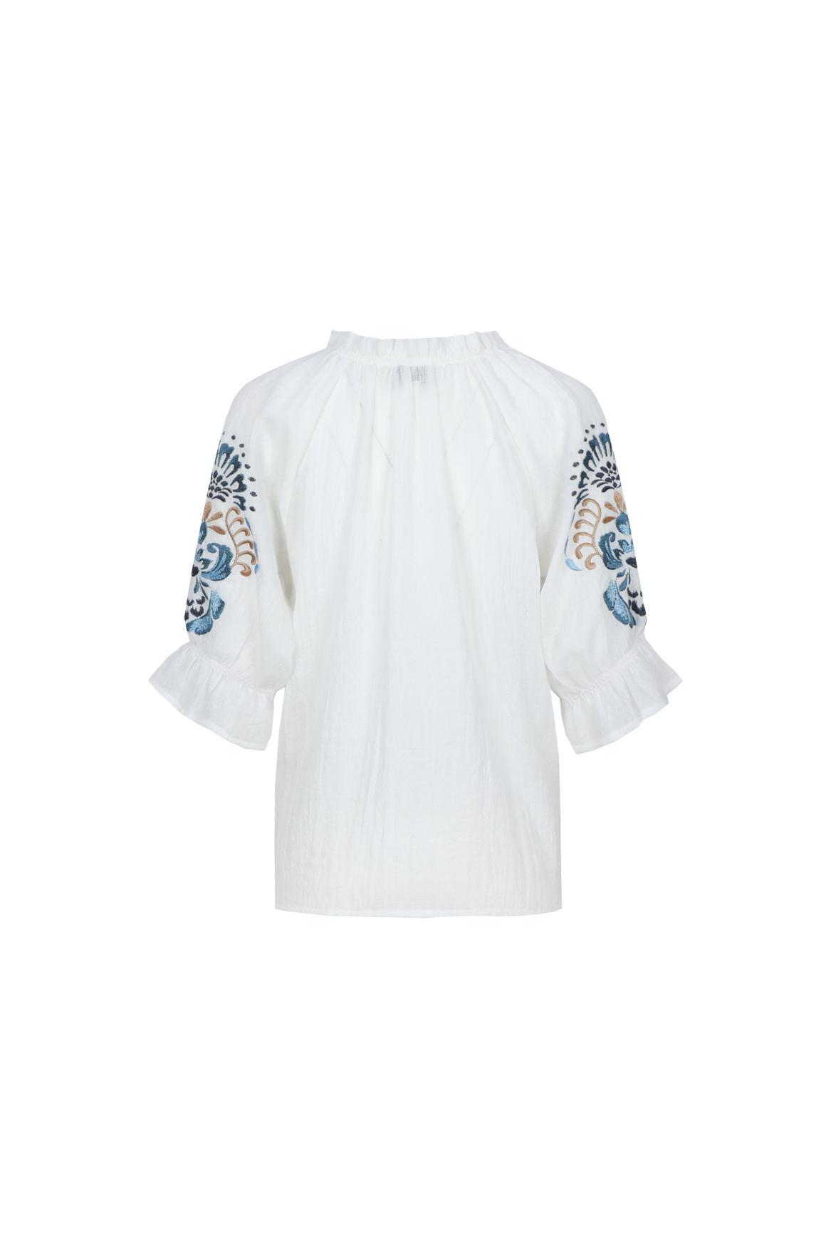 Lisette blouse - ecru/blauw