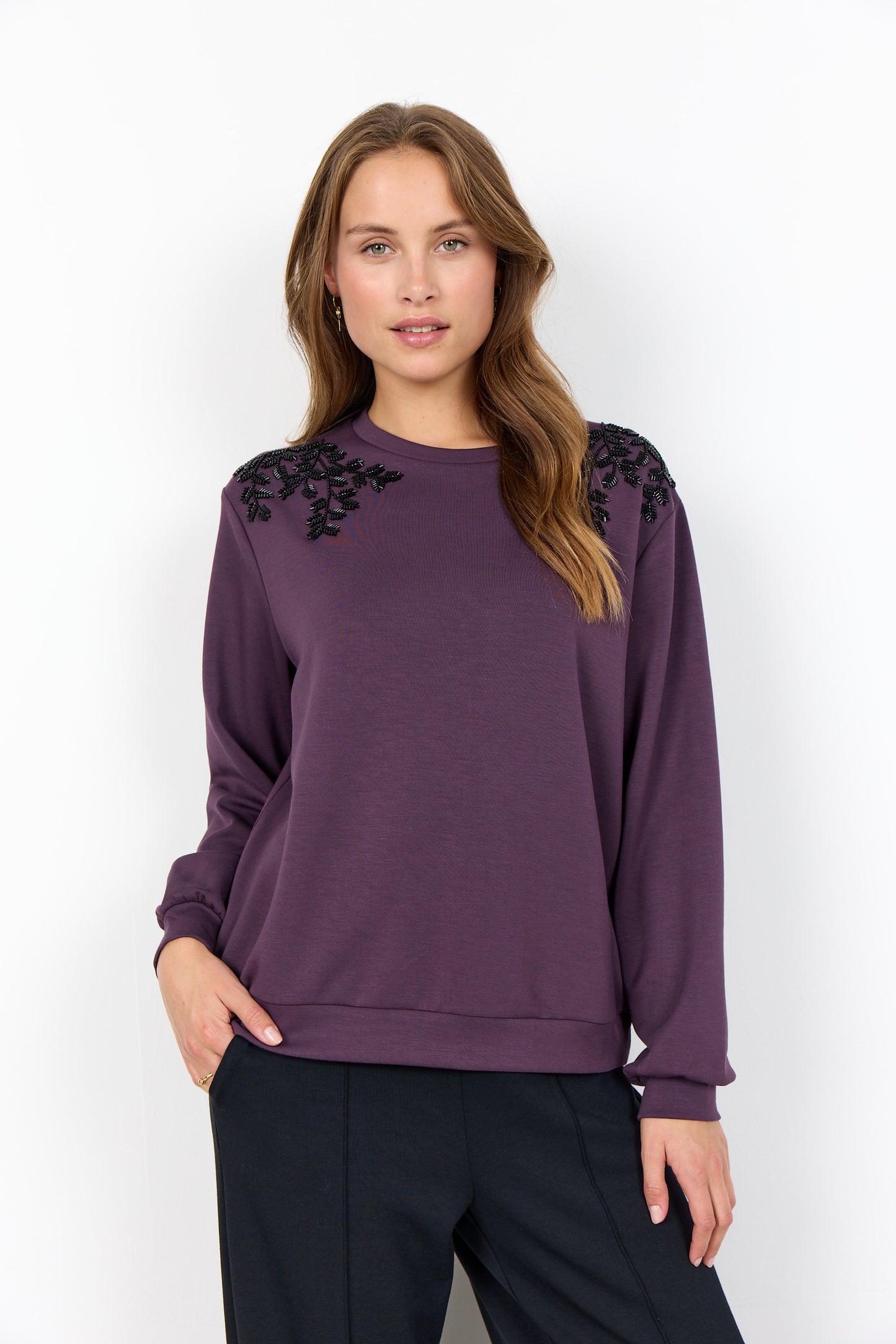 Banu 269 sweater strass - aubergine