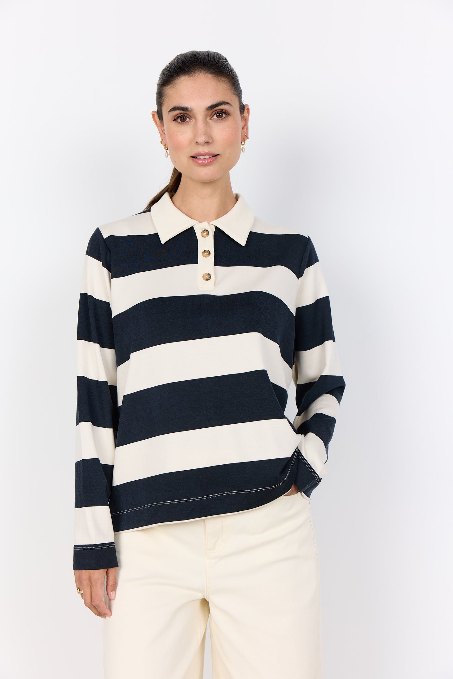 Polo t-shirt barni 48 - marine/ecru