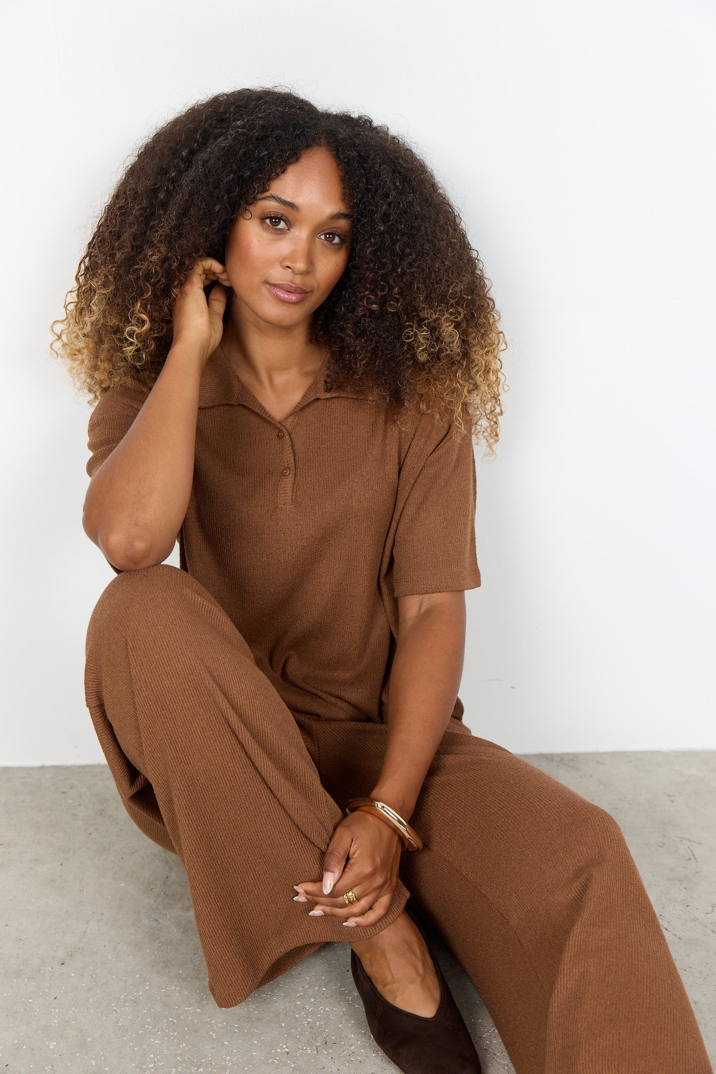Delia 8 pants - cognac