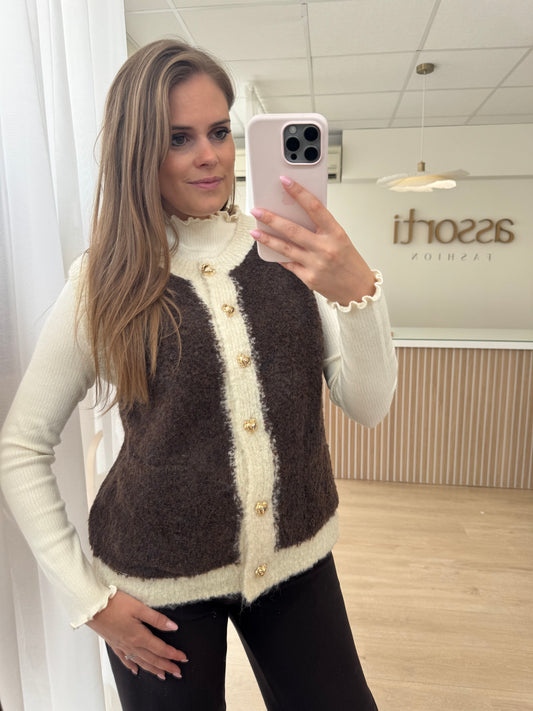 Bouclé Cardigan - brown
