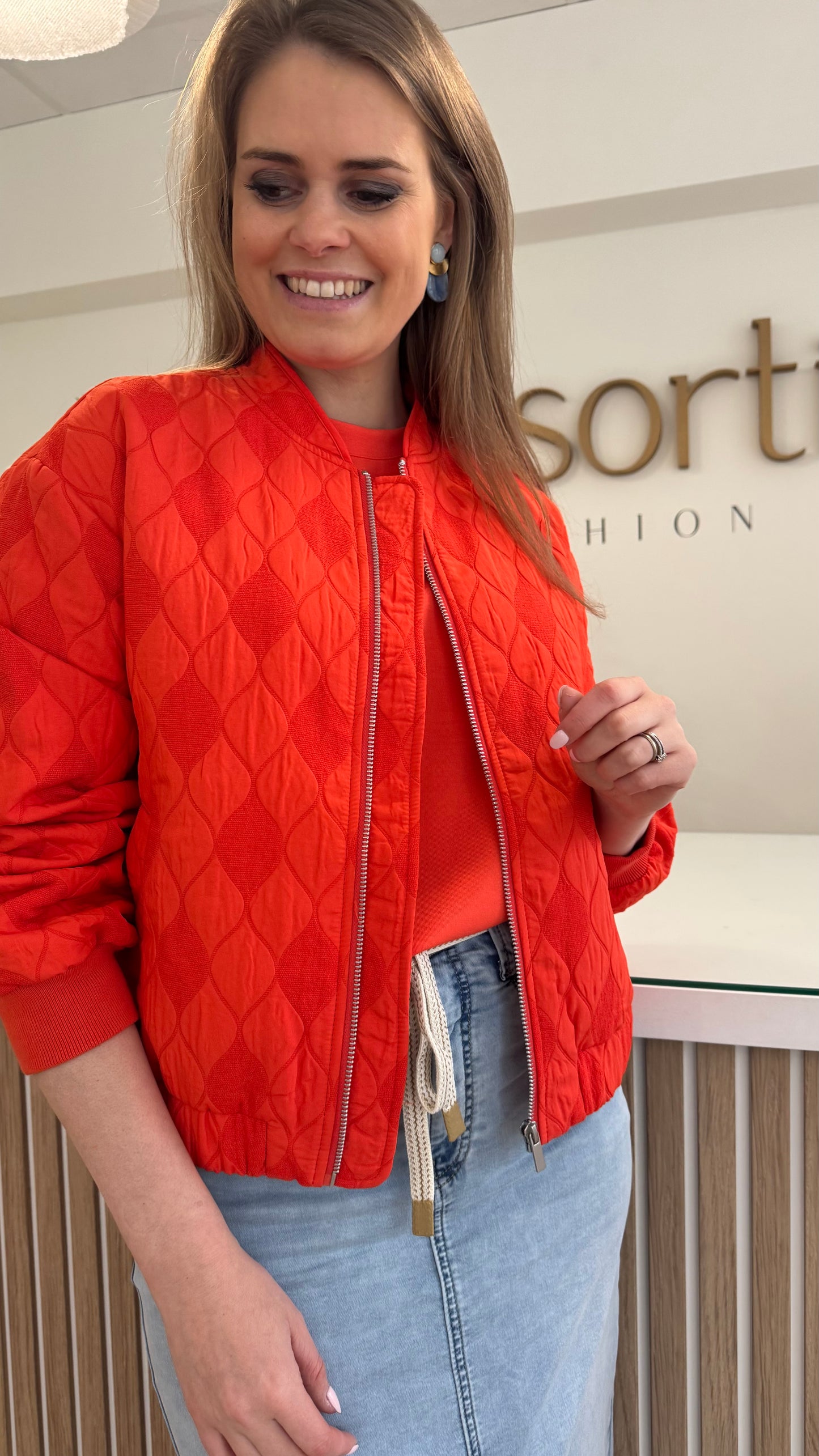 Quilted jacket - koraal