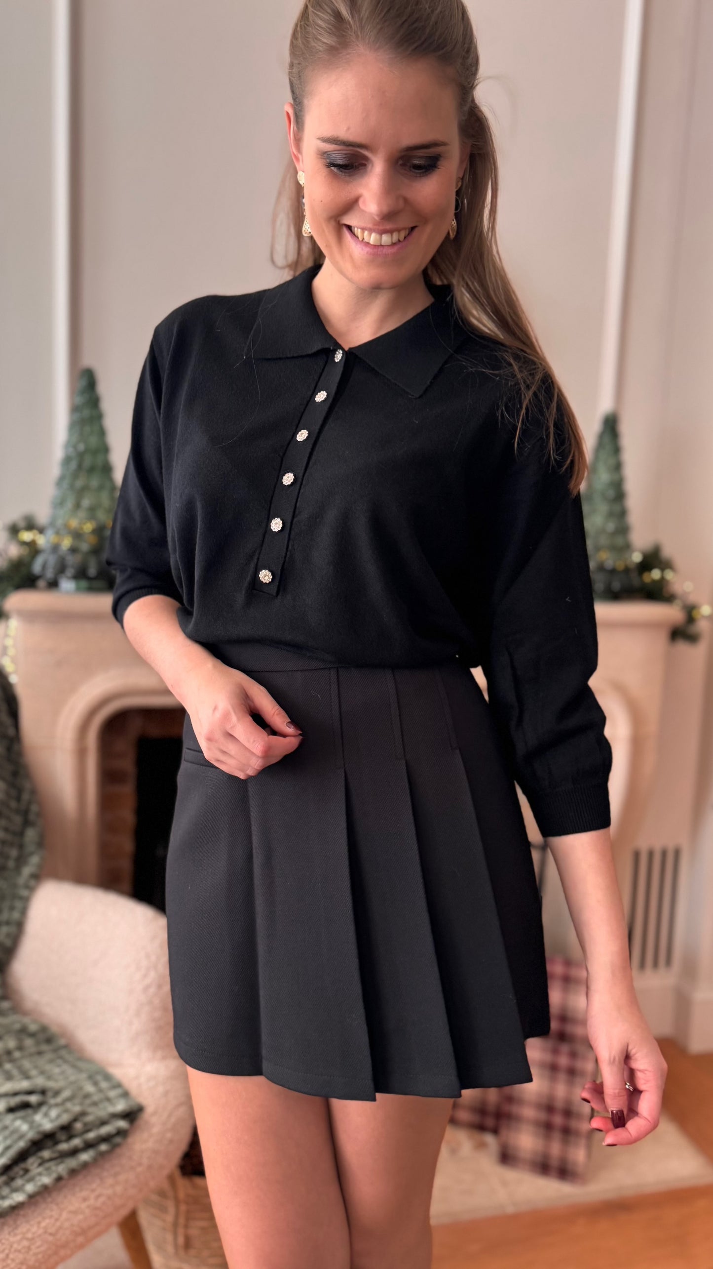 Plisé rokje - zwart