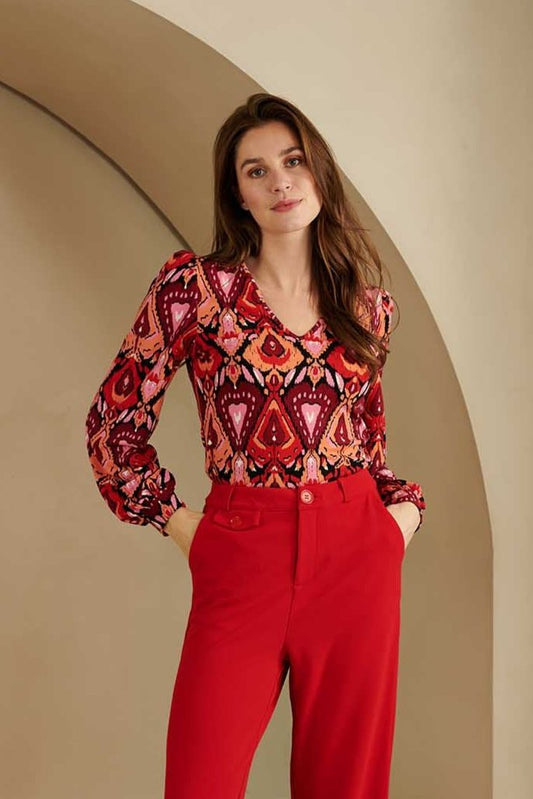 Blouse Araya - print rood