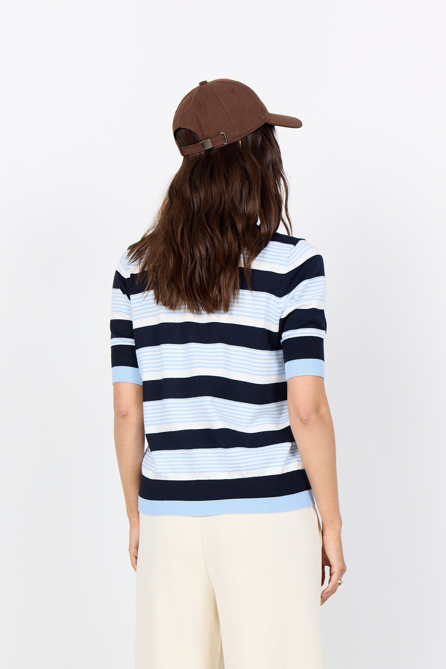 Dollie stripe 820 cardigan - blauw/wit