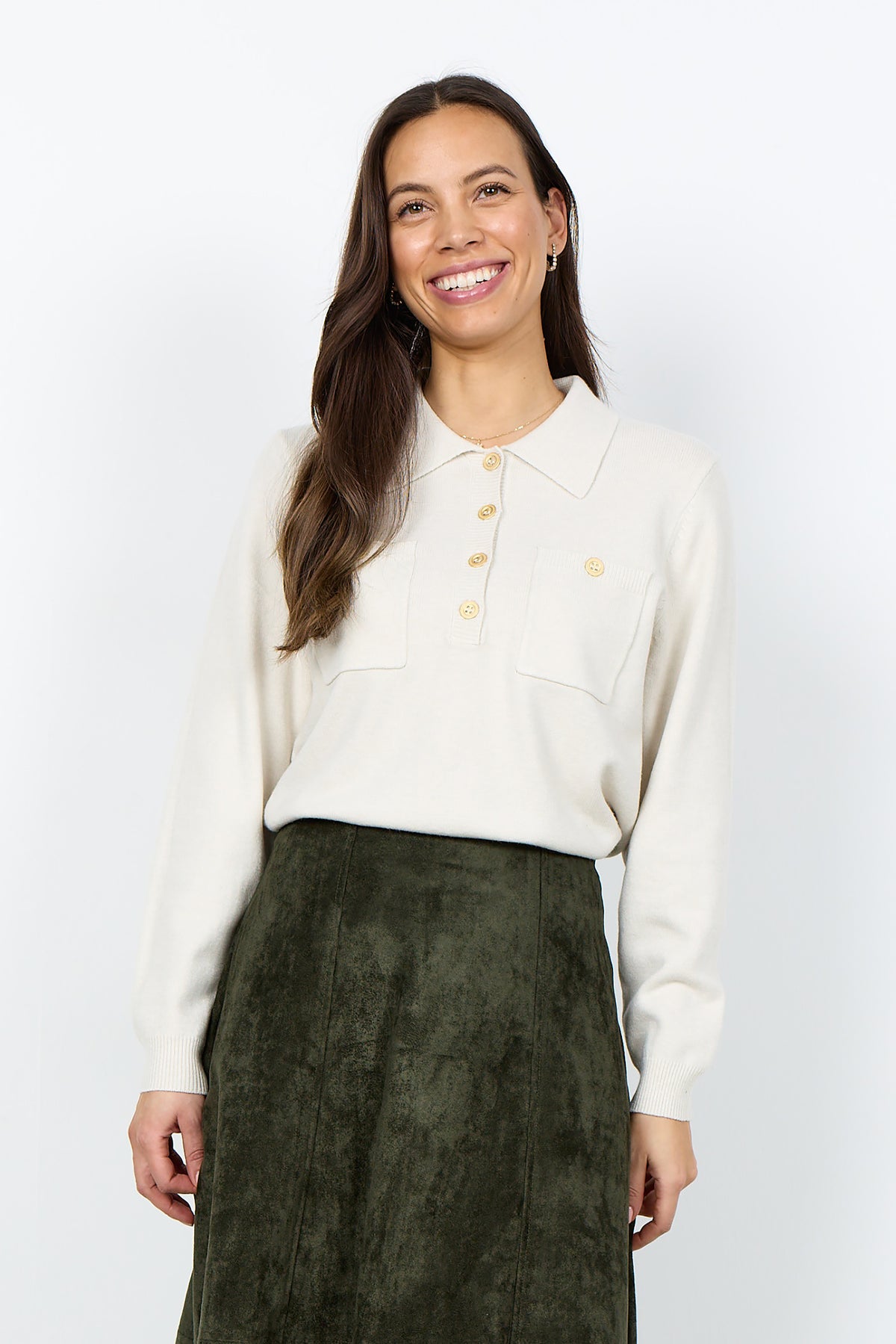 Kanita polo pullover - lichtbeige