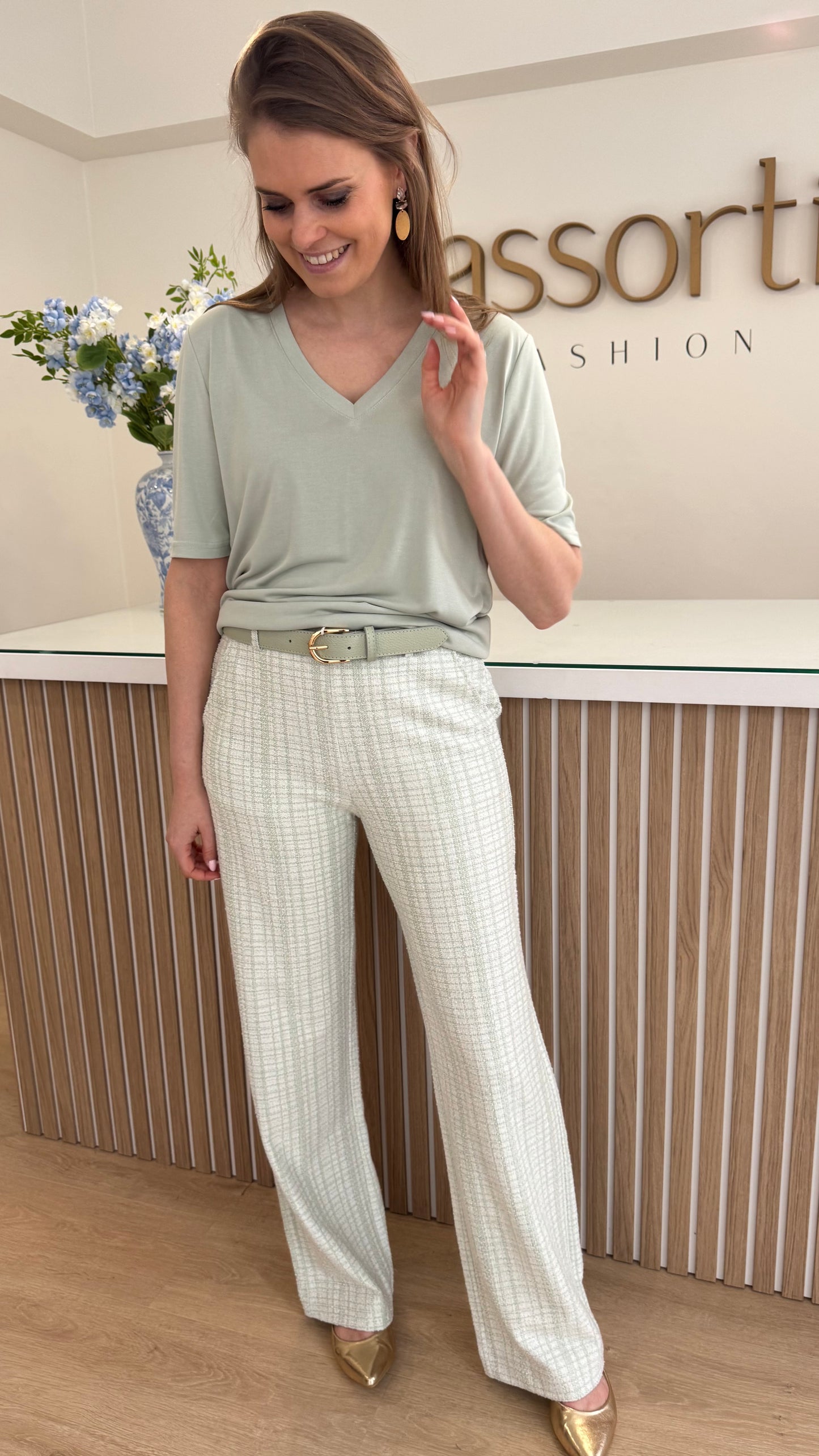 Penny pants - muntgroen