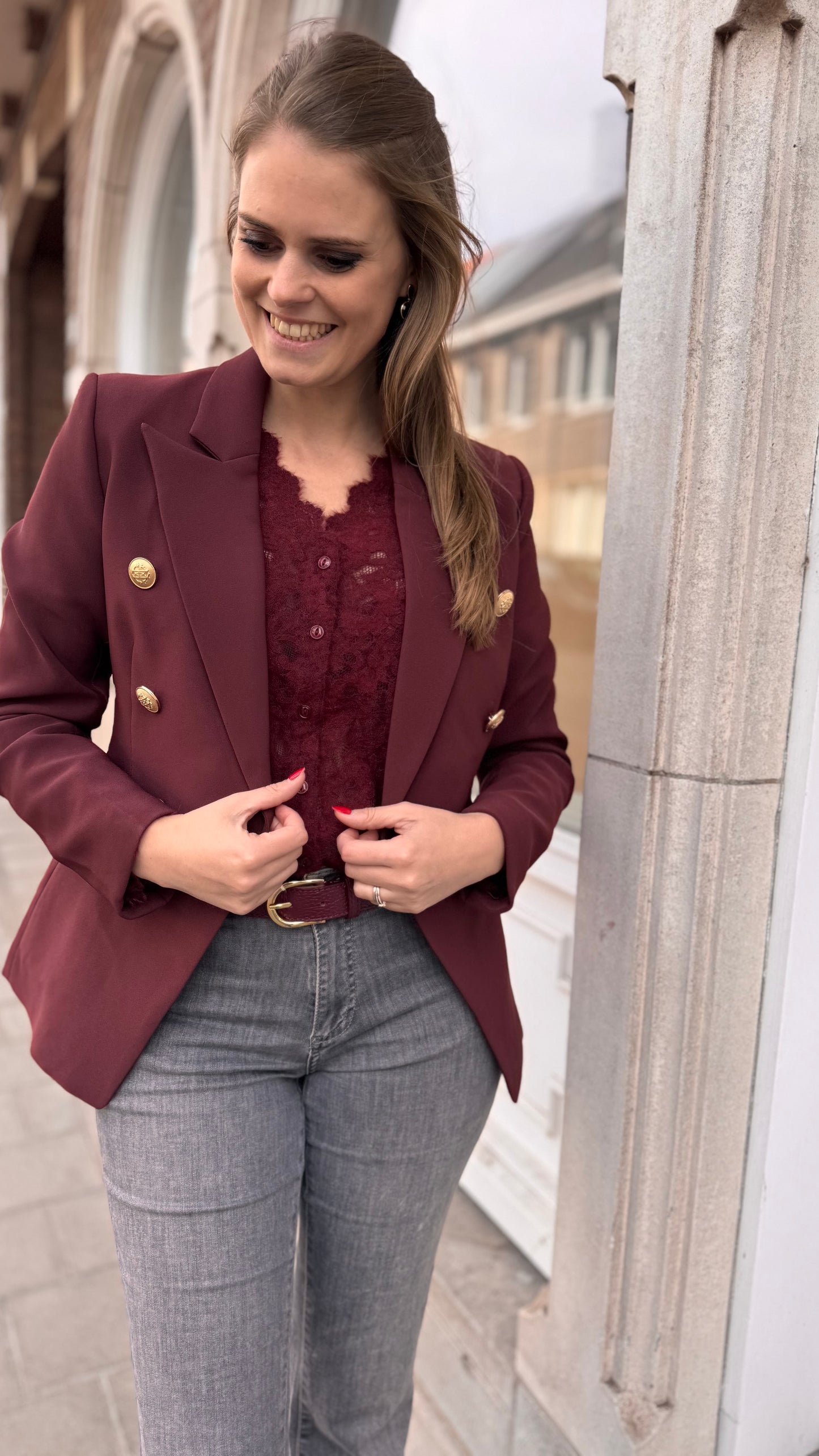 Blazer gold button - bordeaux