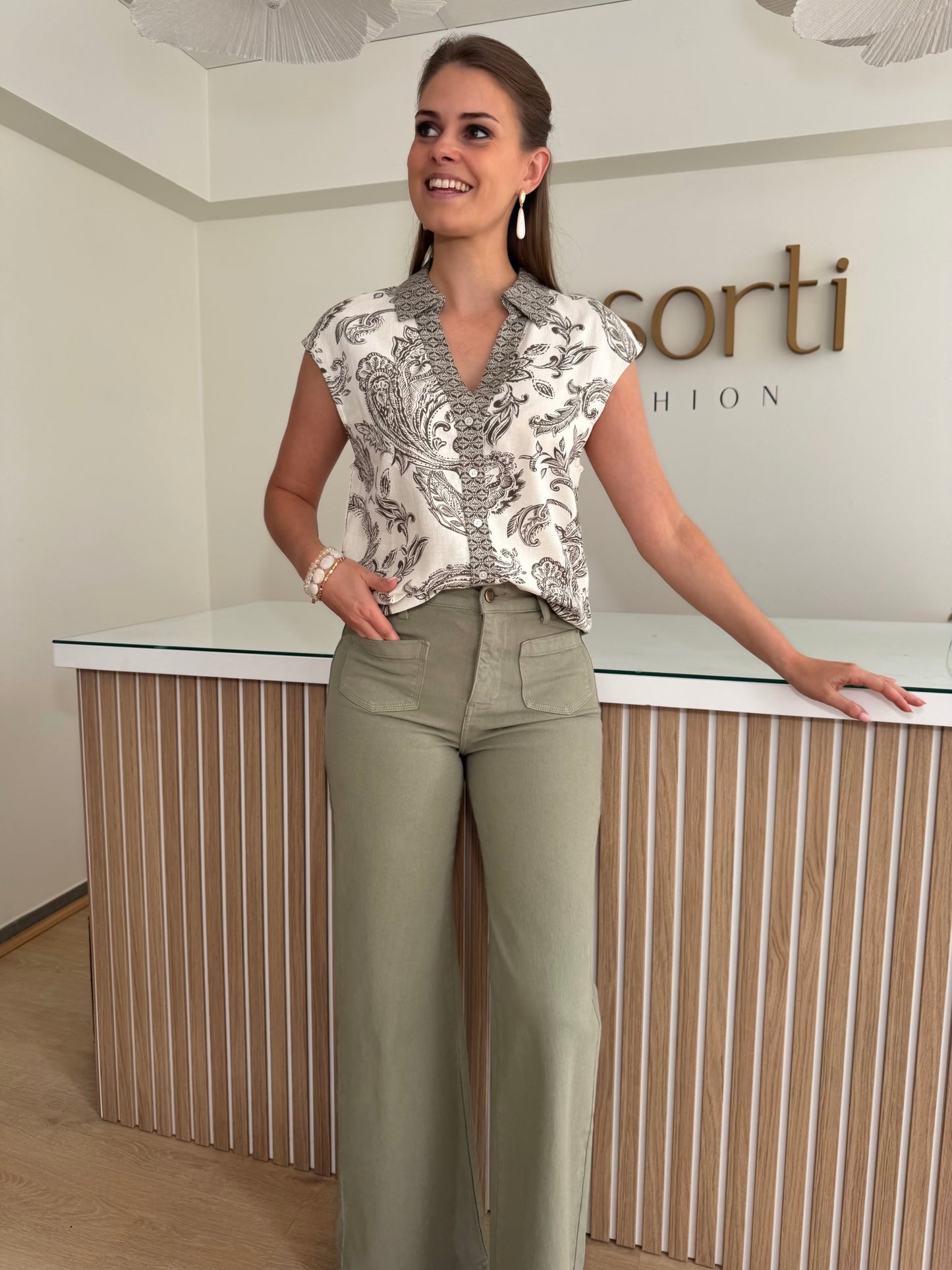 jeans zakjes - licht khaki
