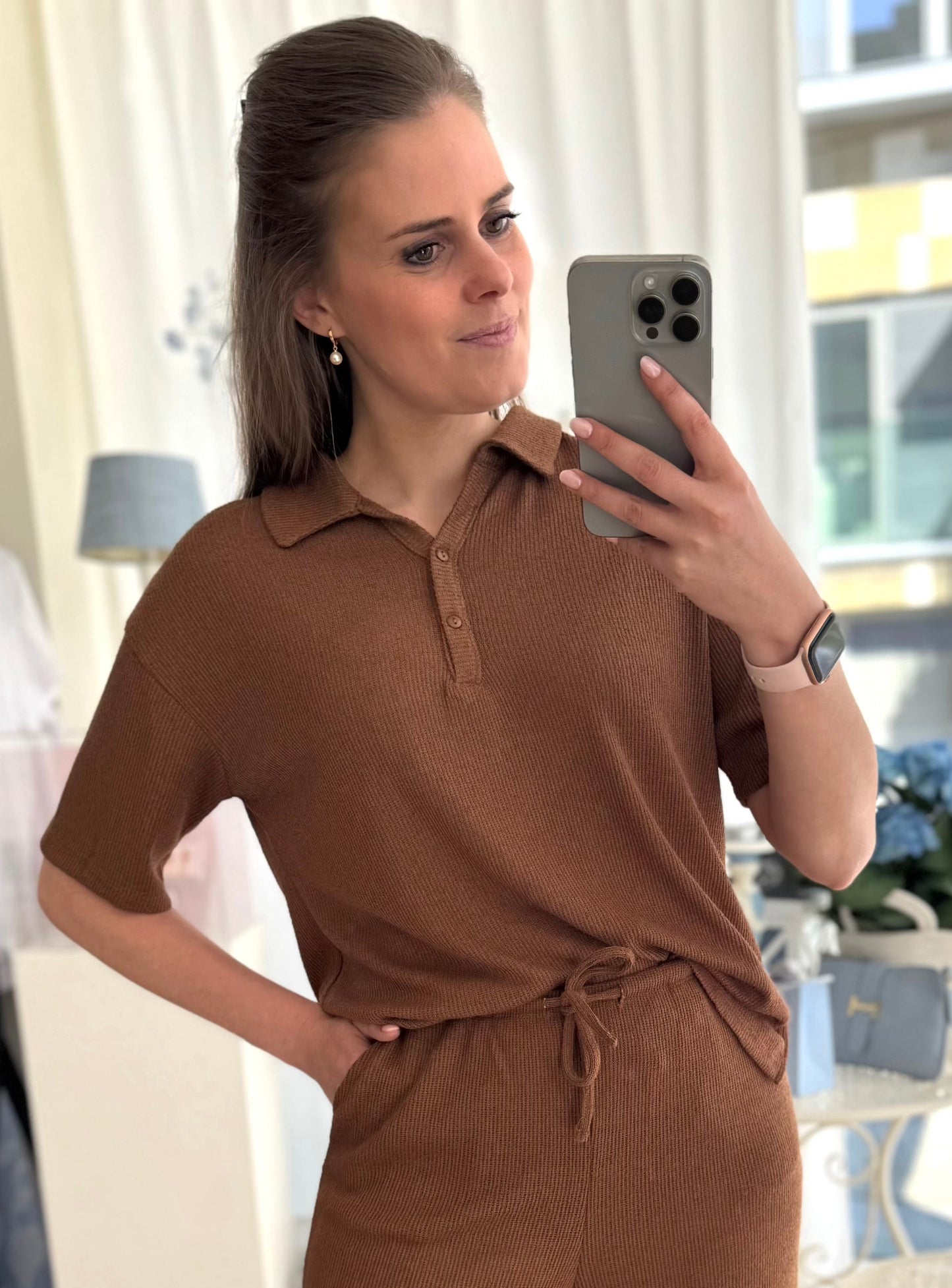 Delia 9 blouse - cognac