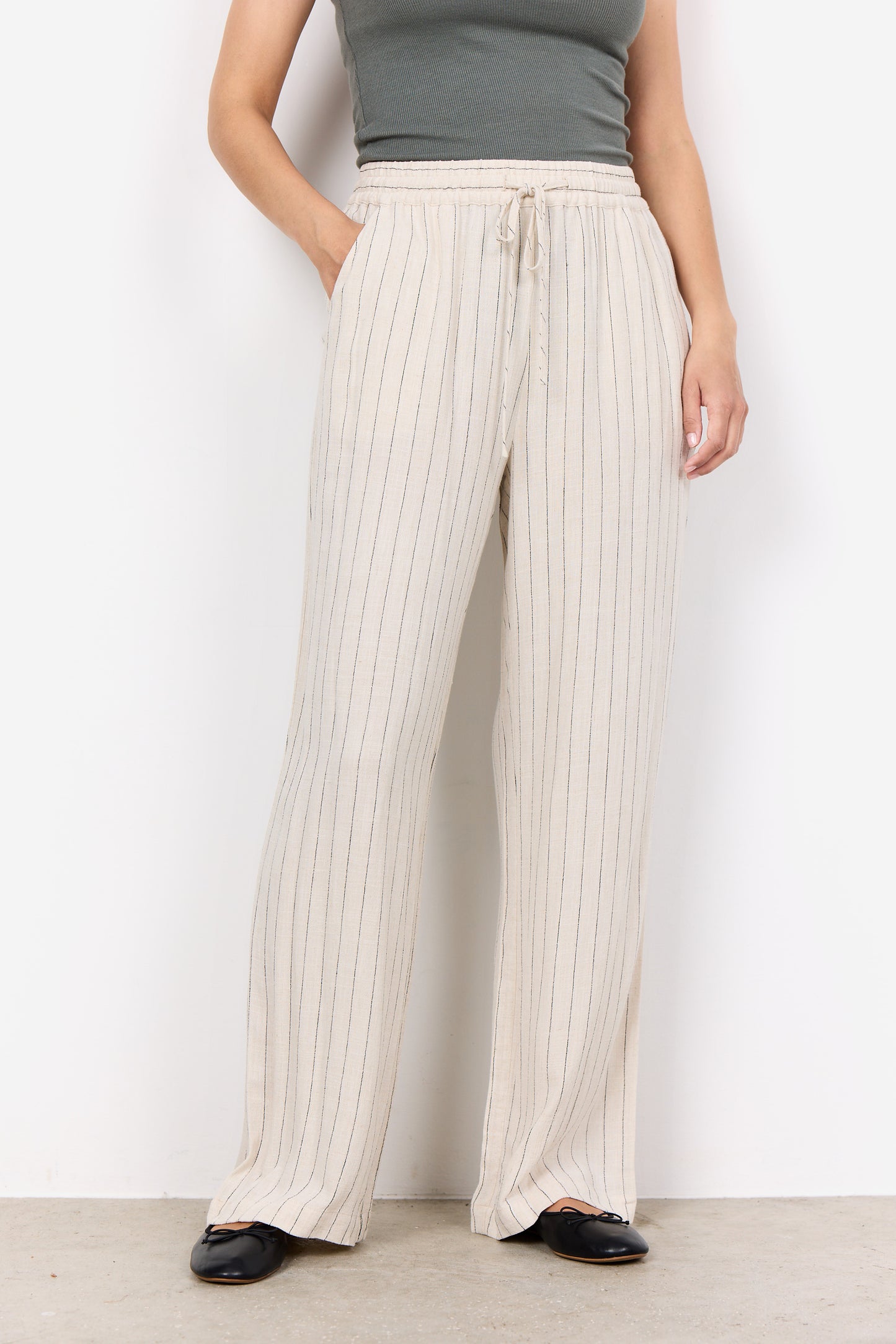 Poula pants - beige/zwart