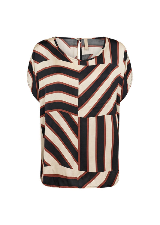 Roja 1 blouse - zwart/cognac/ecru