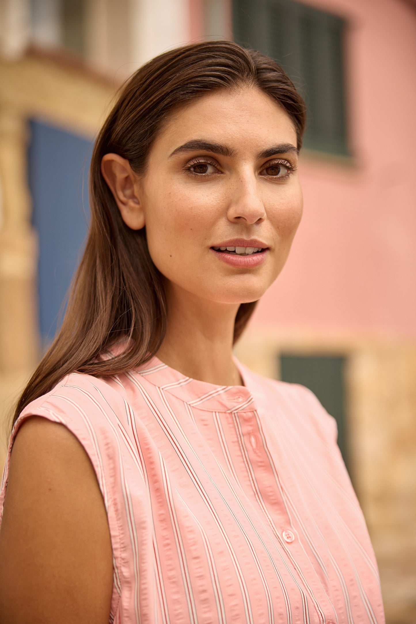 Fiene 1 blouse streep - zalm