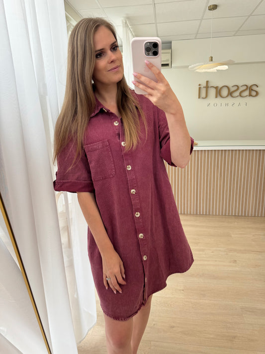 Jeans dress - bordeaux
