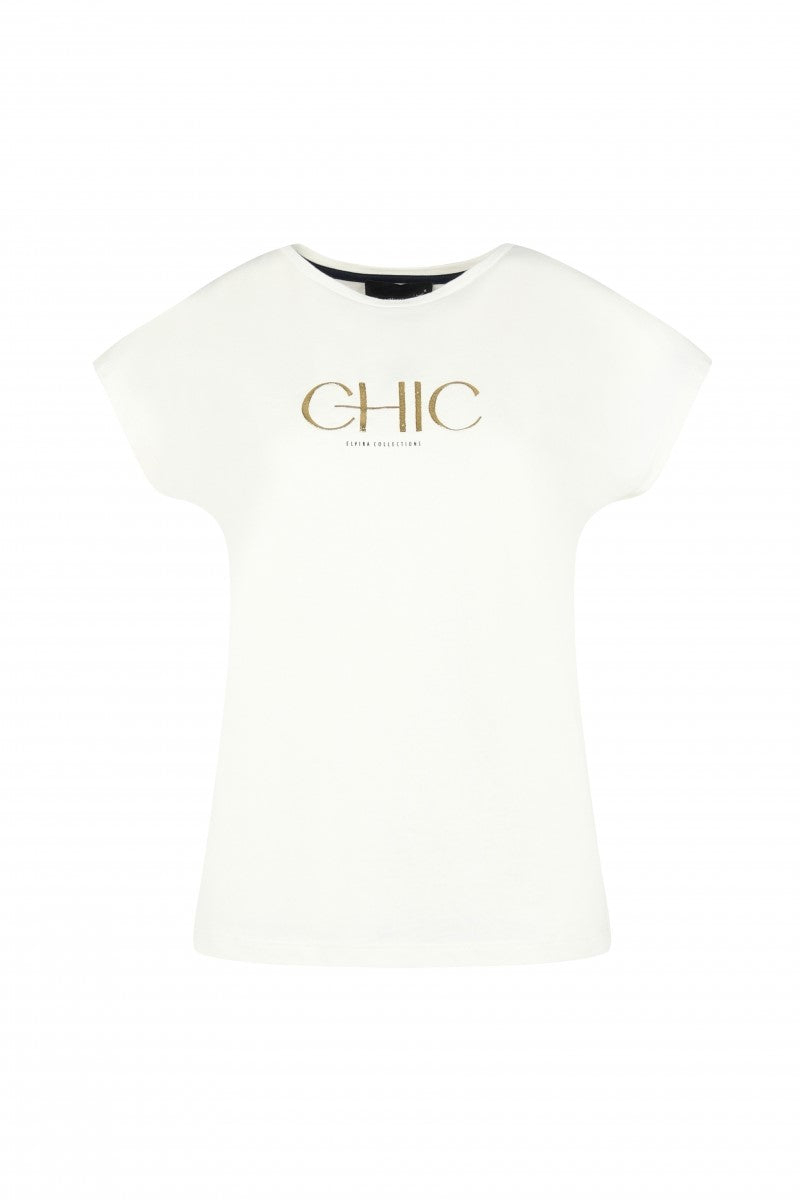 T-shirt CHIC - goud/crème