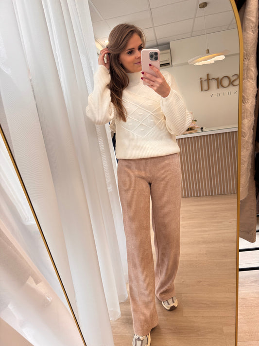 Rib trousers - Beige