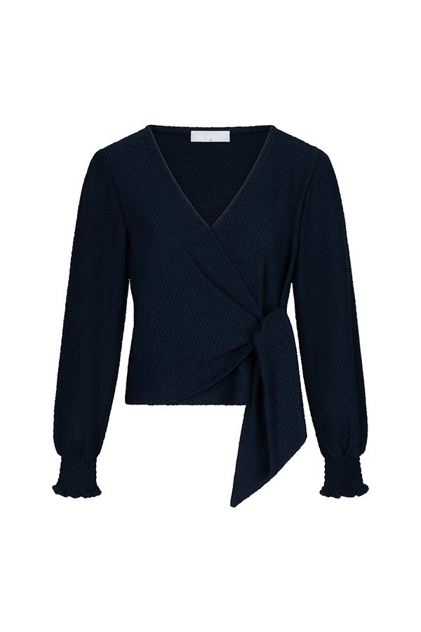 Isa top wrap - donkerblauw