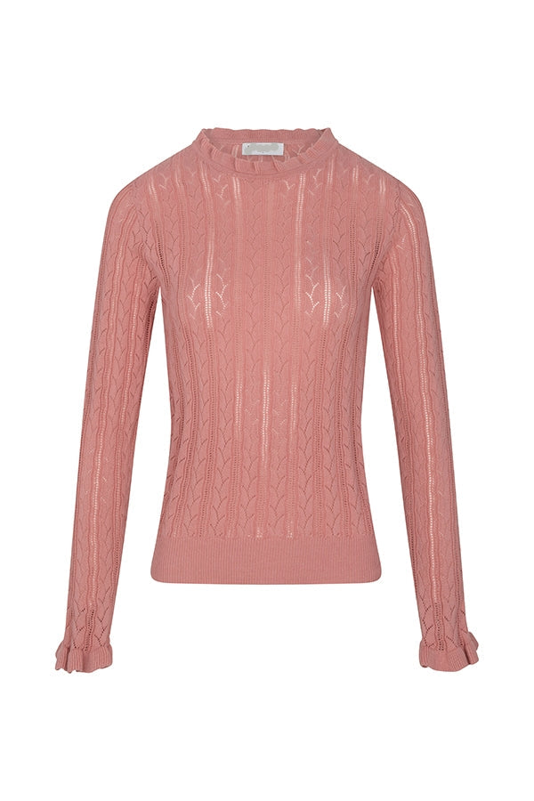 Top iska ajour - vieux rose