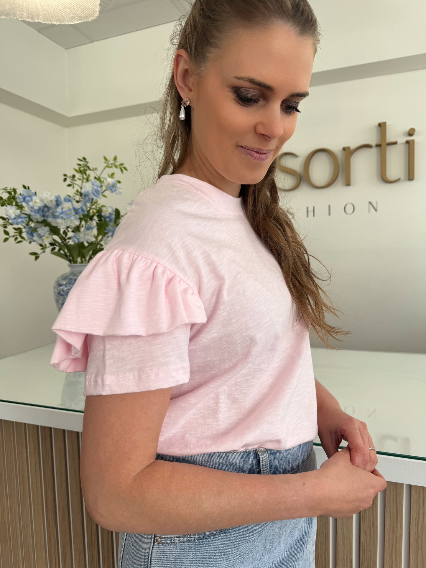 Erin frul t-shirt - roze