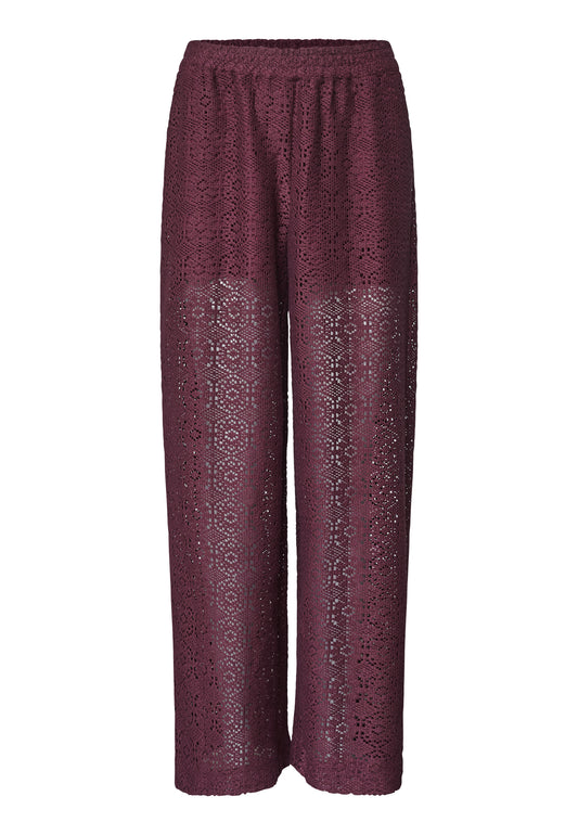 Elsia pants embroidery - bordeaux