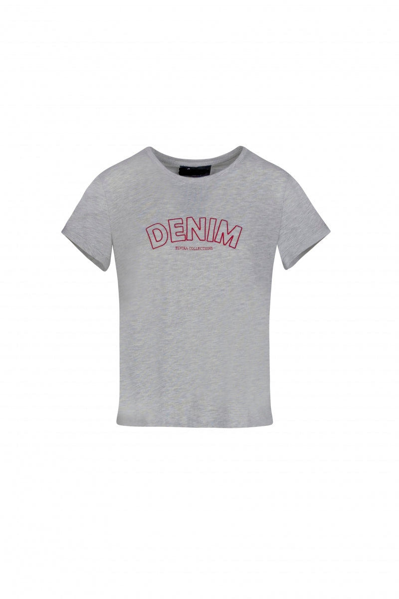 T-shirt Denim - Grey melange