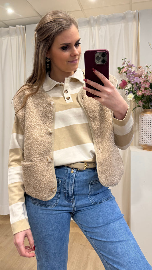 Polo t-shirt barni 48 - Camel/crème