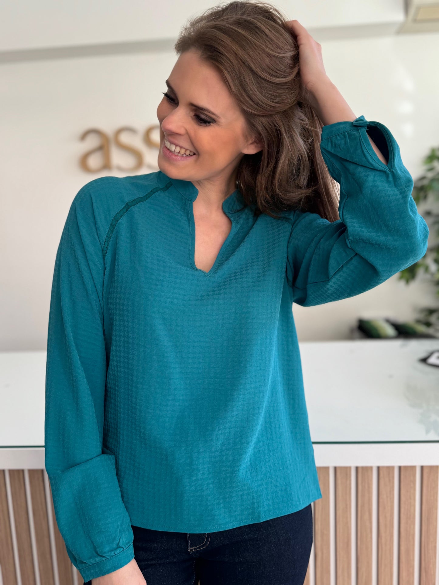 Blouse Rowyn - dark turquoise