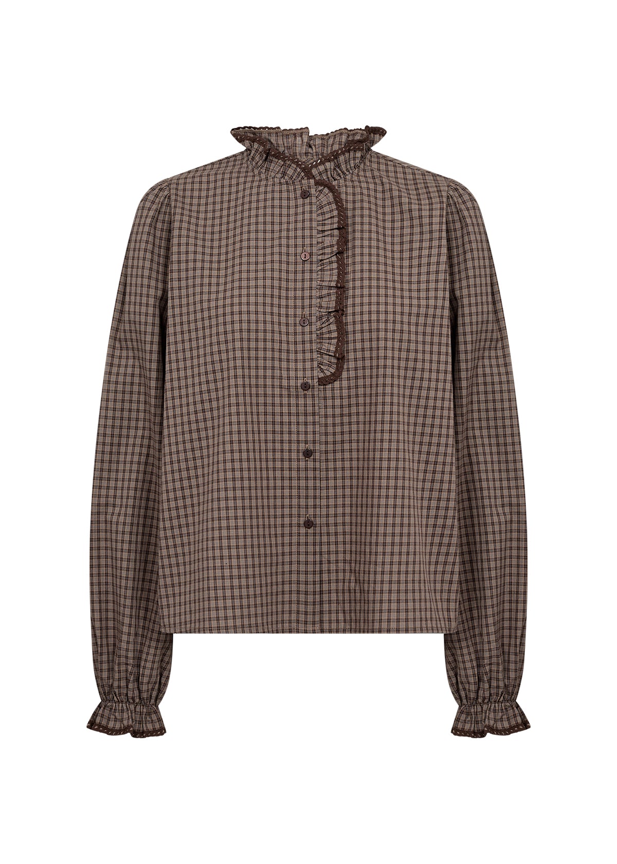 Joelle blouse ruit - bruin
