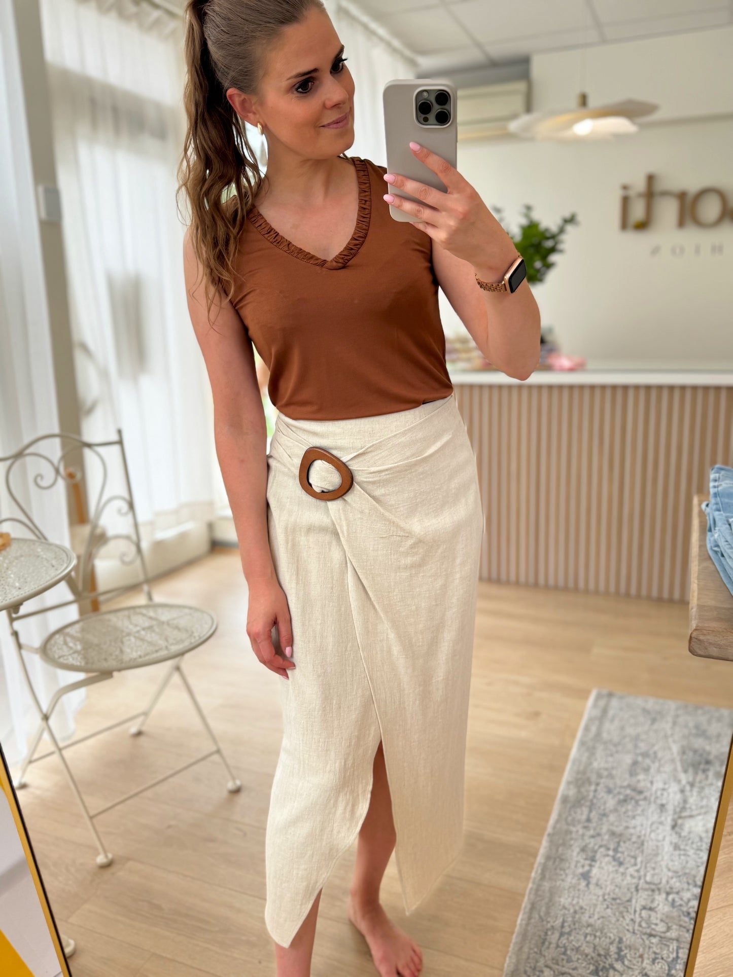overslag rok - beige