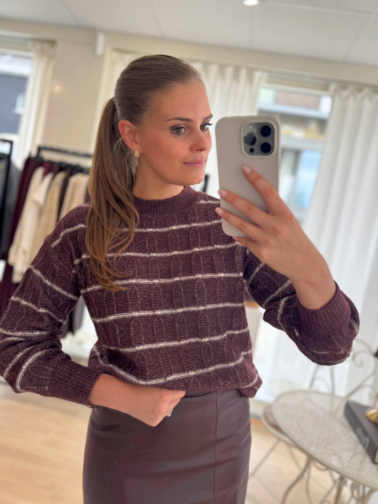 Sirens striped pullover - fudge/lichtroze