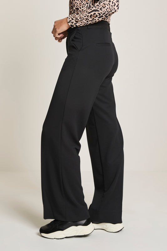 Mira elastic crepe pants Para Mi - black