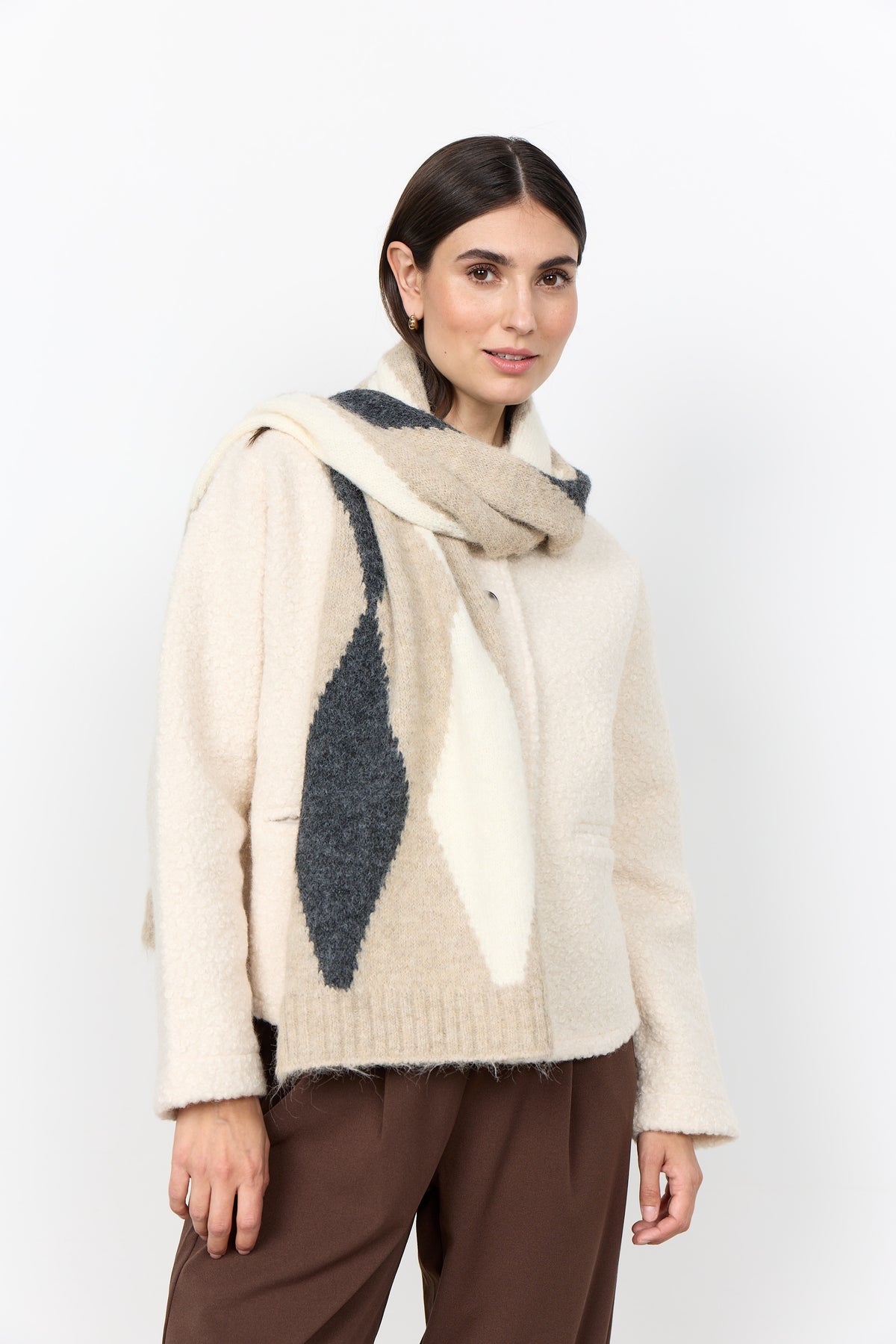 Gittemaj sjaal - beige/grijs